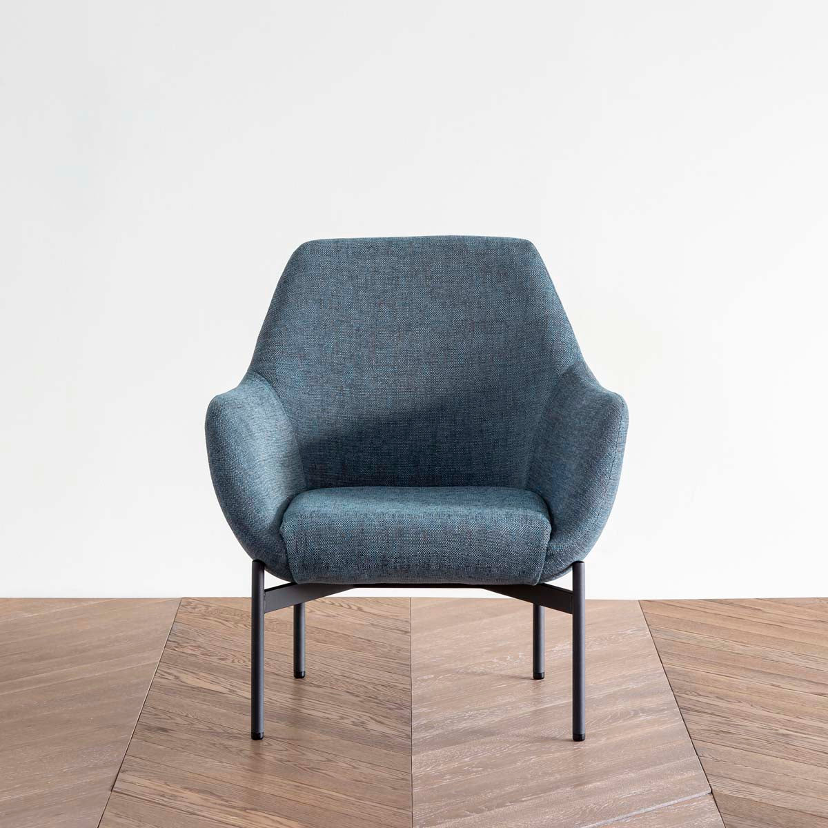 Plump Lounge Chair Grayish blue × Steel